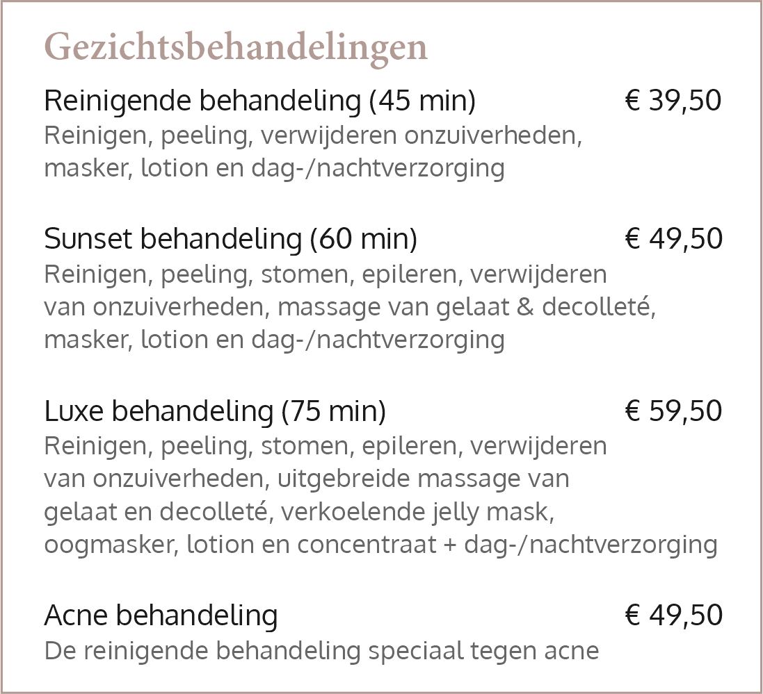 Gezichtsbehandeling emmen